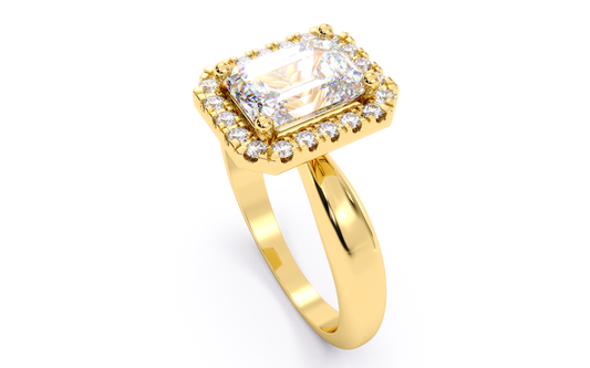 Luxe Aimé Crown Halo Engagement Ring, Side View