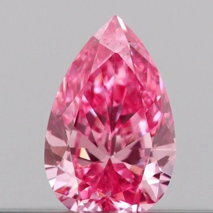 0.11ct pear lab grown diamond (colour fancy vivid pink, clarity vs2, igi certified)