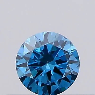 0.11ct Round Lab Grown Diamond (Colour Fancy Vivid Blue, Clarity VS1, Cut VG, IGI Certified)