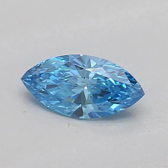 0.16ct marquise lab grown diamond (colour fancy vivid blue, clarity vvs2, igi certified)