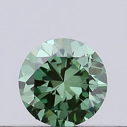 0.16ct round lab grown diamond (colour fancy vivid green, clarity vs1, cut vg, igi certified)