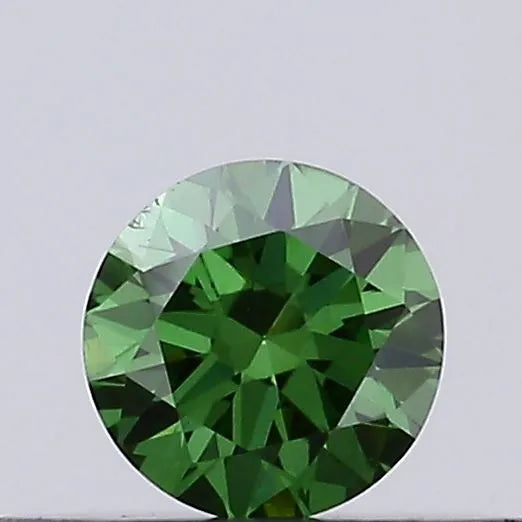 0.17ct Round Lab Grown Diamond (Colour Fancy Vivid Green, Clarity VS1, Cut EX, IGI Certified)