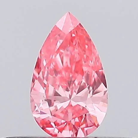 0.18ct pear lab grown diamond (colour fancy vivid pink, clarity vvs2, igi certified)