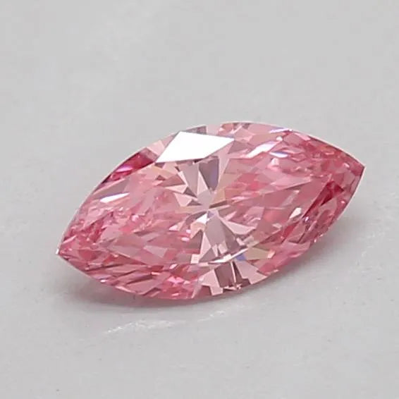 0.19ct marquise lab grown diamond (colour fancy vivid pink, clarity vs1, igi certified)