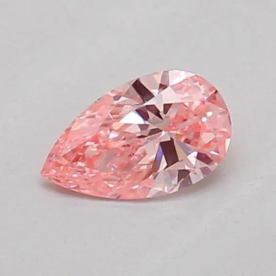 0.20ct pear lab grown diamond (colour fancy vivid pink, clarity vs2, igi certified)