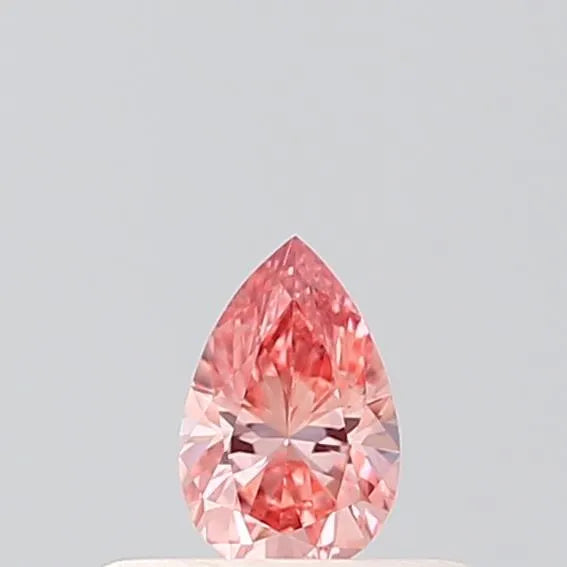 0.20ct pear lab grown diamond (colour fancy vivid pink, clarity vvs2, igi certified)