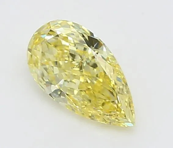 0.21ct pear lab grown diamond (colour fancy intense yellow, clarity vvs2, igi certified)