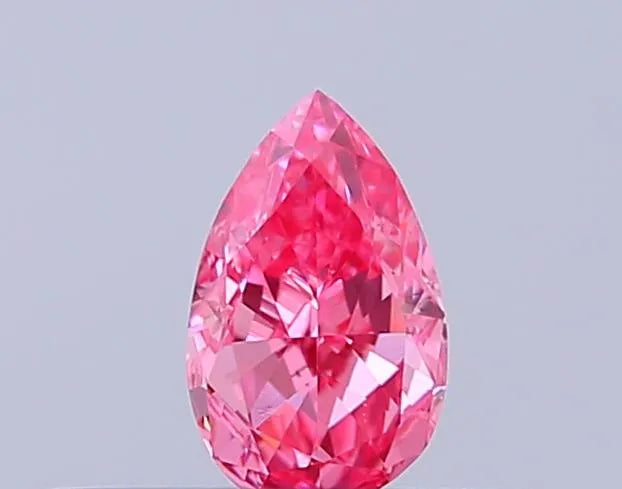 0.23ct pear lab grown diamond (colour fancy vivid pink, clarity vs1, igi certified)