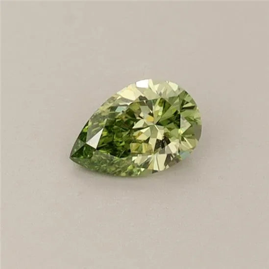 0.24ct pear lab grown diamond (colour fancy vivid green, clarity vs1, igi certified)