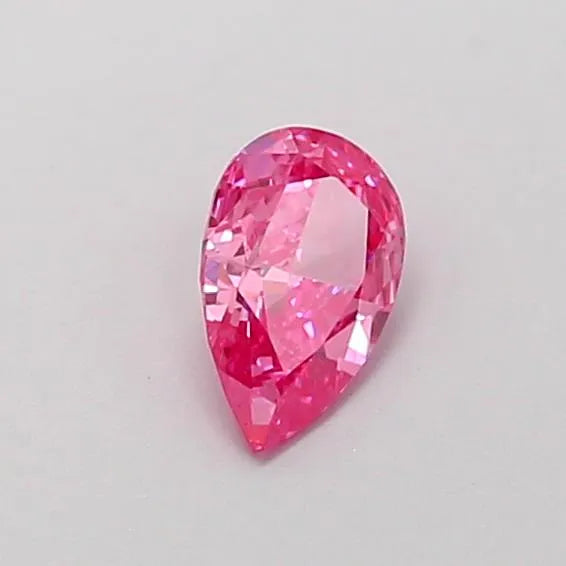 0.24ct pear lab grown diamond (colour fancy vivid pink, clarity vs1, igi certified)