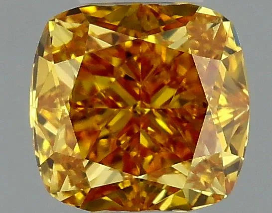 0.26ct cushion modified natural diamond (colour fancy intense yellow, clarity vs1, gia certified)