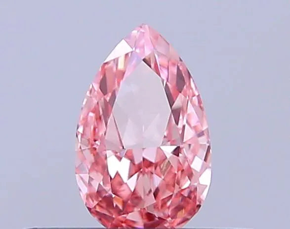0.27ct pear lab grown diamond (colour fancy vivid pink, clarity vs1, igi certified)