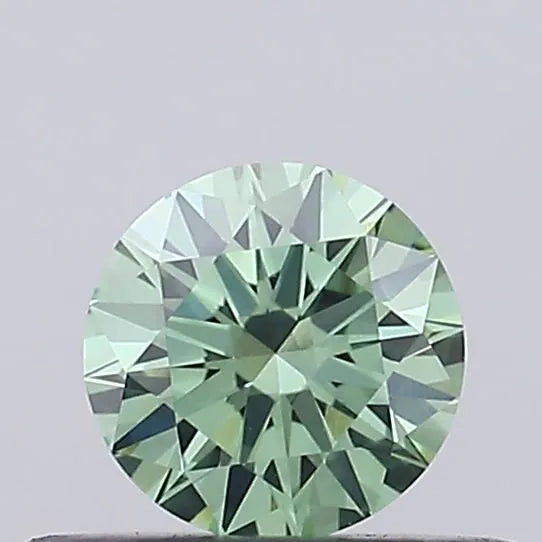 0.32ct Round Lab Grown Diamond (Colour Fancy Vivid Green, Clarity VVS2, Cut EX, IGI Certified)