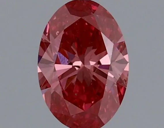 0.33ct oval lab grown diamond (colour fancy intense pink, clarity vs2, cut gd, igi certified)