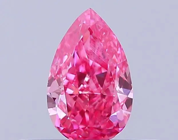 0.34ct pear lab grown diamond (colour fancy vivid pink, clarity vvs2, igi certified)