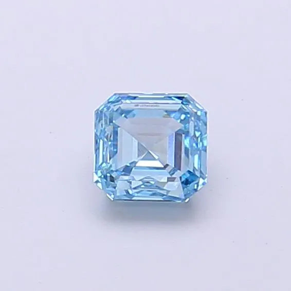 0.36ct asscher lab grown diamond (colour fancy vivid blue, clarity vvs2, igi certified)