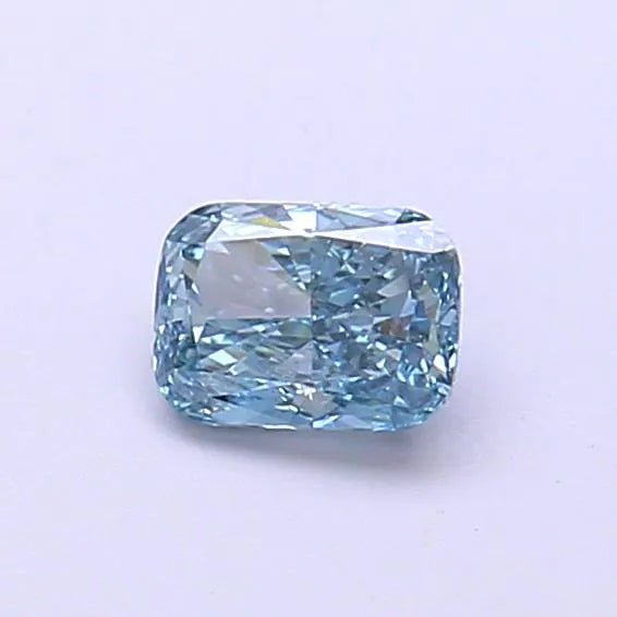 0.38ct Cushion modified Lab Grown Diamond (Colour Fancy Vivid Greenish Blue, Clarity VS1, IGI Certified)