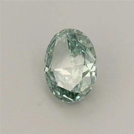 0.41ct oval lab grown diamond (colour fancy vivid green, clarity vs1, cut vg, igi certified)