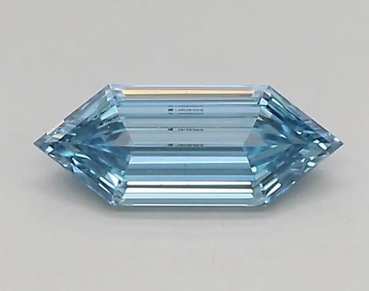 0.42ct Hexagonal Lab Grown Diamond (Colour Fancy Vivid Blue, Clarity VS1, IGI Certified)