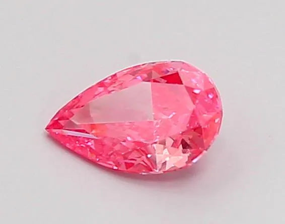 0.42ct pear lab grown diamond (colour fancy vivid pink, clarity vs1, igi certified)