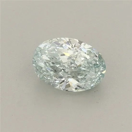 0.43ct oval lab grown diamond (colour fancy light green, clarity vs1, igi certified)