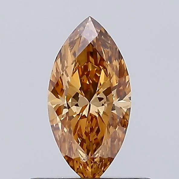 0.47ct marquise lab grown diamond (colour fancy brown, clarity vvs2, igi certified)