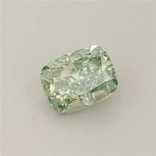 0.49ct cushion brilliant lab grown diamond (colour fancy vivid green, clarity vs2, igi certified)