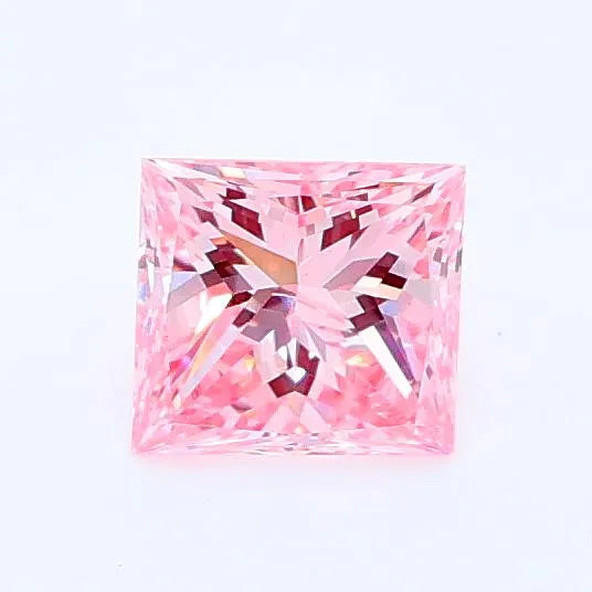 0.49ct princess lab grown diamond (colour fancy intense pink, clarity vs2, igi certified)