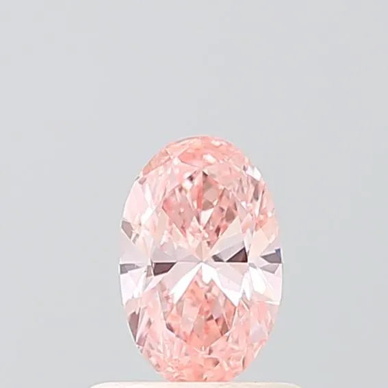 0.50ct oval lab grown diamond (colour fancy vivid pink, clarity vs1, igi certified)