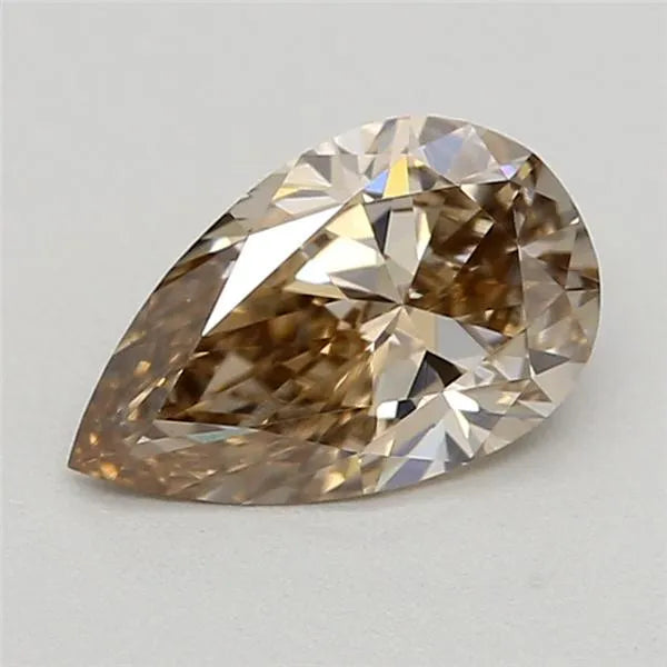 0.50ct pear lab grown diamond (colour fancy light brown, clarity vs1, igi certified)