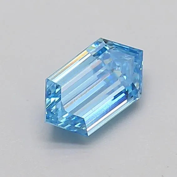 0.51ct hexagonal lab grown diamond (colour fancy vivid blue, clarity vs2, igi certified)