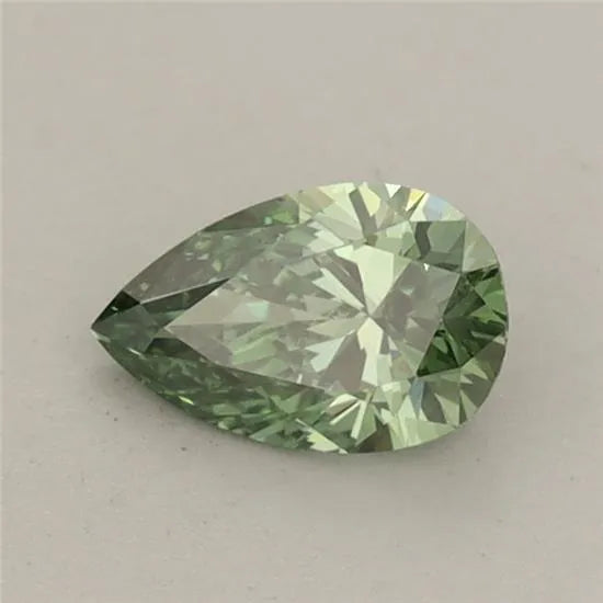 0.51ct pear lab grown diamond (colour fancy vivid green, clarity vs1, igi certified)