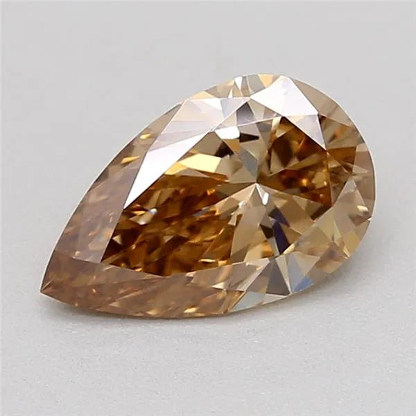 0.52ct pear lab grown diamond (colour fancy brown, clarity vvs2, igi certified)