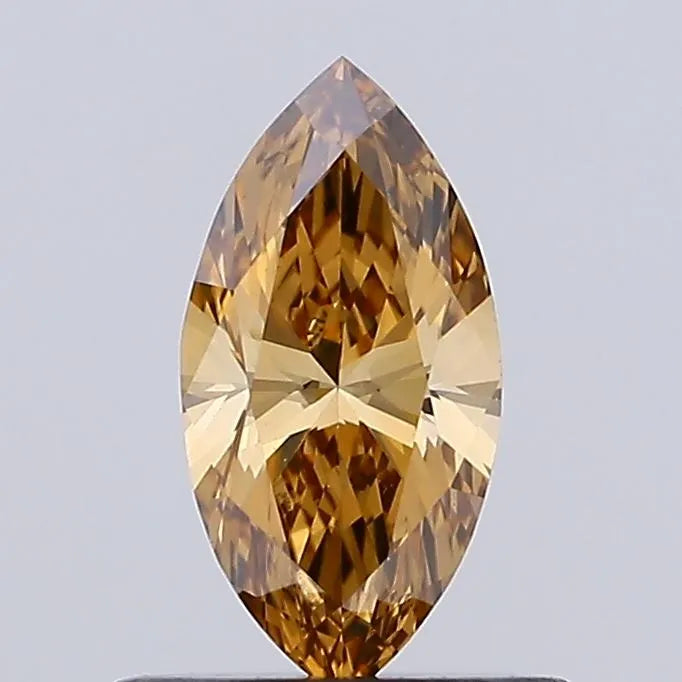 0.55ct marquise lab grown diamond (colour fancy brown, clarity vvs2, igi certified)