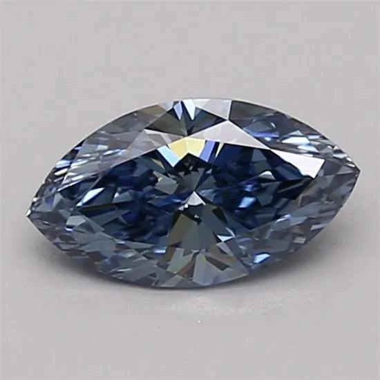 0.56ct Marquise Lab Grown Diamond (Colour Fancy Vivid Blue, Clarity VVS1, Cut EX, IGI Certified)