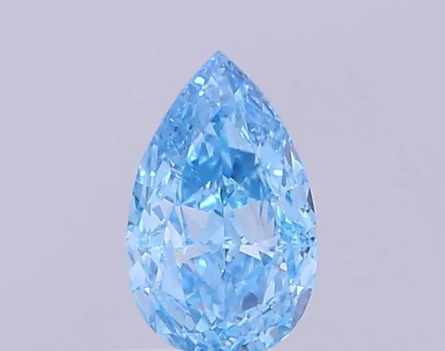 0.63ct pear lab grown diamond (colour fancy vivid blue, clarity vvs2, igi certified)