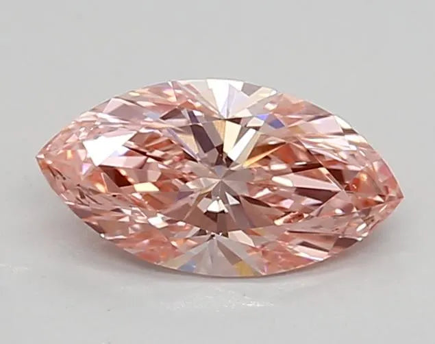 0.65ct marquise lab grown diamond (colour fancy vivid pink, clarity vs1, igi certified)