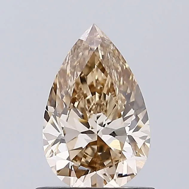 0.74ct pear lab grown diamond (colour fancy light brown, clarity vvs2, igi certified)
