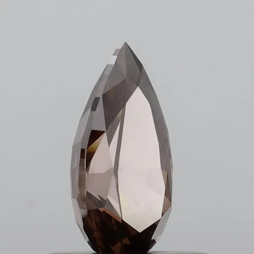 0.81ct pear lab grown diamond (colour fancy deep brownish pink, clarity vs1, igi certified)