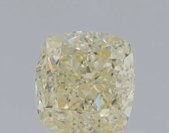 0.84ct cushion brilliant natural diamond (colour fancy light yellow, clarity vs1, gia certified)