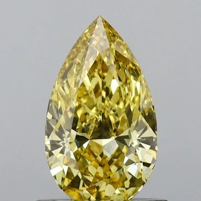 0.90ct Pear Lab Grown Diamond (Colour Fancy Intense Yellow, Clarity VVS2, Cut GD, IGI Certified)