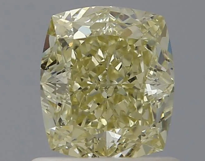 0.93ct Cushion brilliant Natural Diamond (Colour Fancy Light Yellow, Clarity IF, GIA Certified)