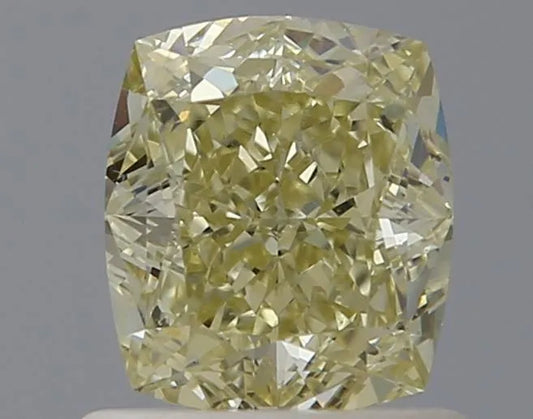 0.93ct Cushion brilliant Natural Diamond (Colour Fancy Light Yellow, Clarity IF, GIA Certified)