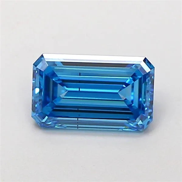 1.00ct Emerald Lab Grown Diamond (Colour Fancy Vivid Blue, Clarity VS2, IGI Certified)