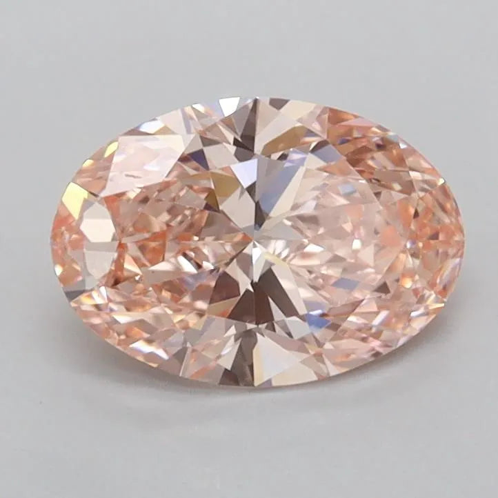 1.00ct oval lab grown diamond (colour fancy intense pink, clarity vvs2, igi certified)