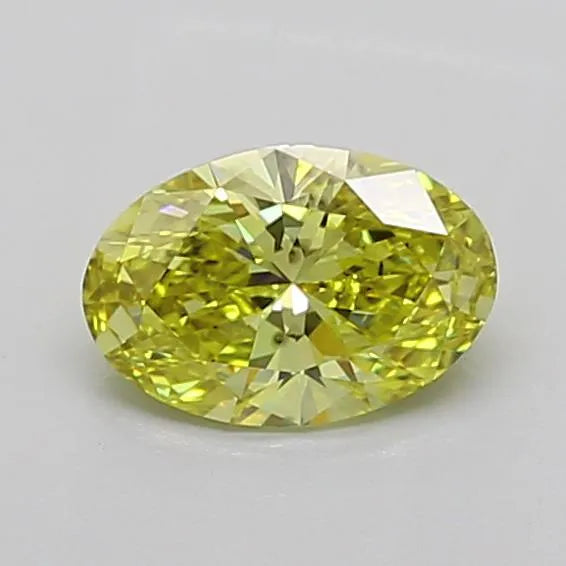 1.00ct oval lab grown diamond (colour fancy intense yellow, clarity vs2, igi certified)