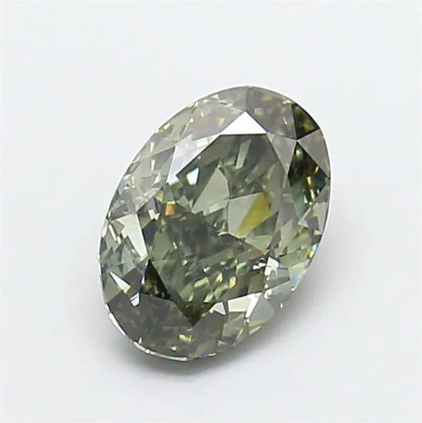 1.00ct oval lab grown diamond (colour fancy vivid green, clarity vs2, igi certified)