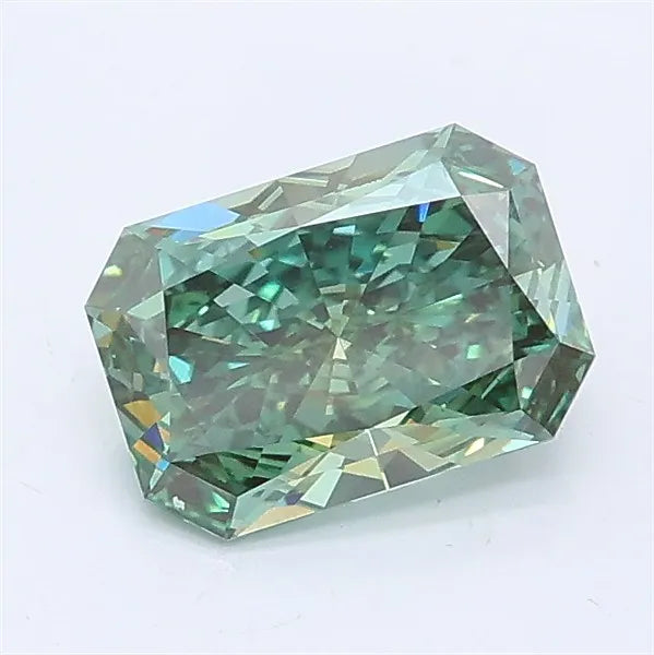 1.00ct radiant lab grown diamond (colour fancy vivid green, clarity vs1, igi certified)