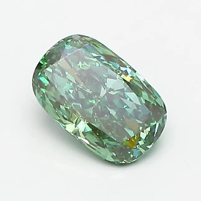 1.01ct Cushion modified Lab Grown Diamond (Colour Fancy Vivid Green, Clarity VS1, IGI Certified)