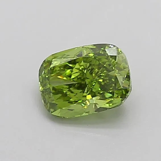 1.01ct cushion modified lab grown diamond (colour fancy vivid green, clarity vvs2, igi certified)